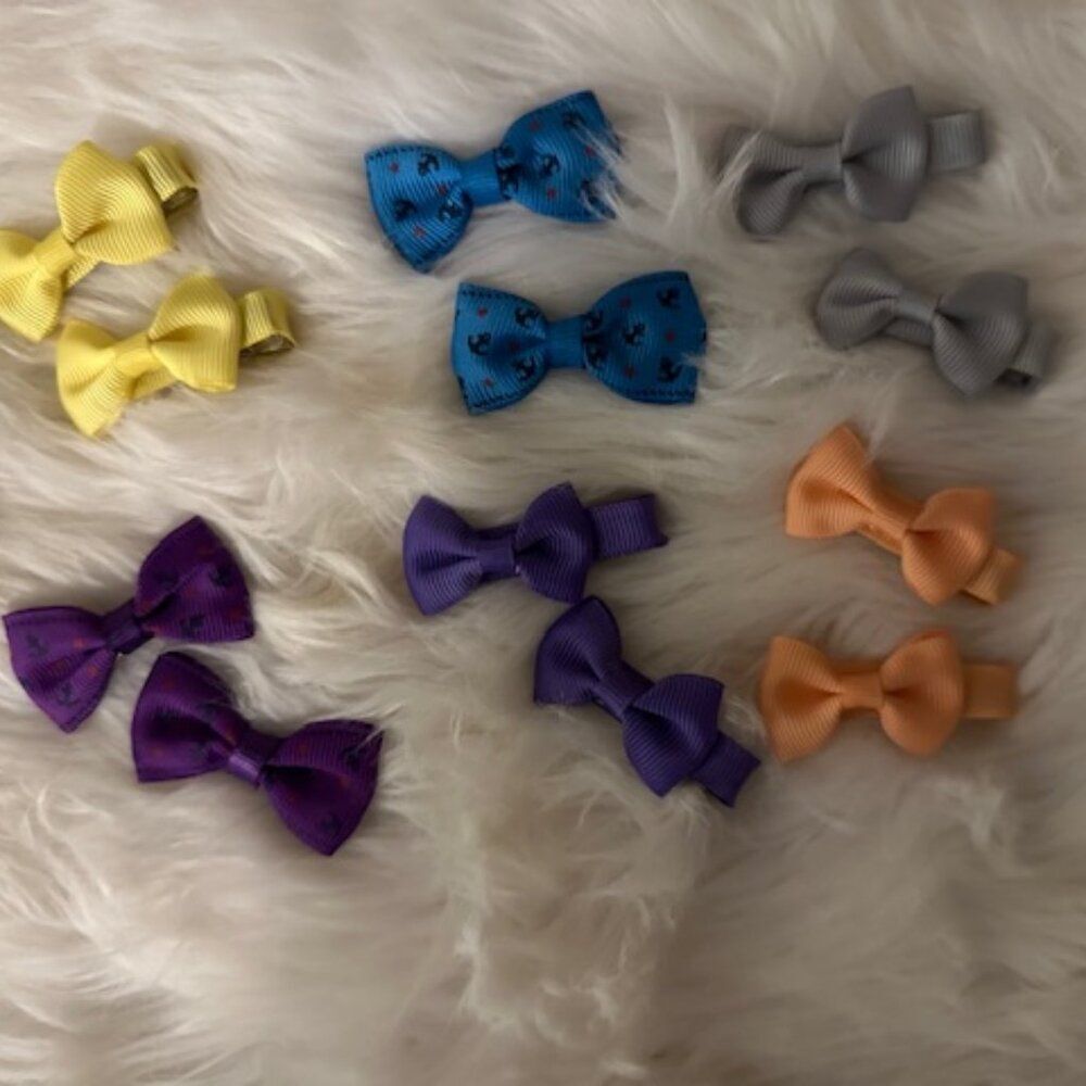 Bundle (12) Variety of 1 1/2" Mini Bow Tie Bows   3B8011  Handmade NWT Boutique